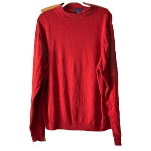 Paul Fredrick Men's Silk Cashmere Mock Neck Sweater Size XXL Red Preppy